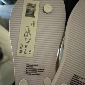 New never worn white Bebe sandals